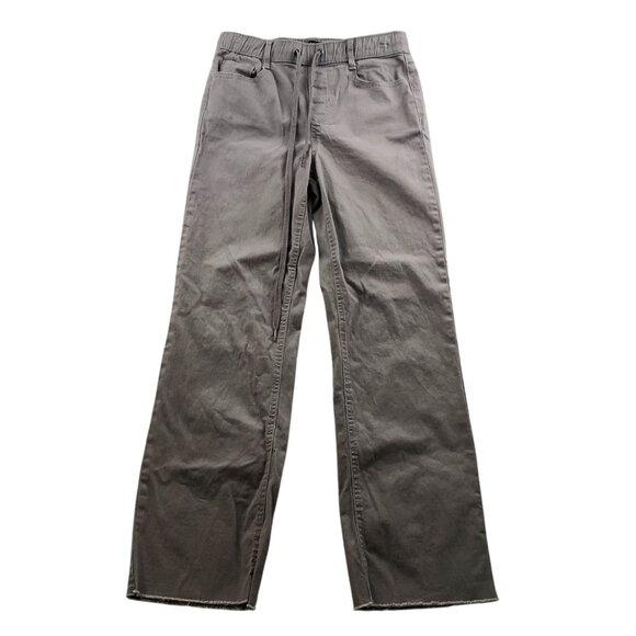 Sincerely Jules Womens Pants Small Wide Leg Raw Hem Casual Drastring Taupe - Picture 1 of 14